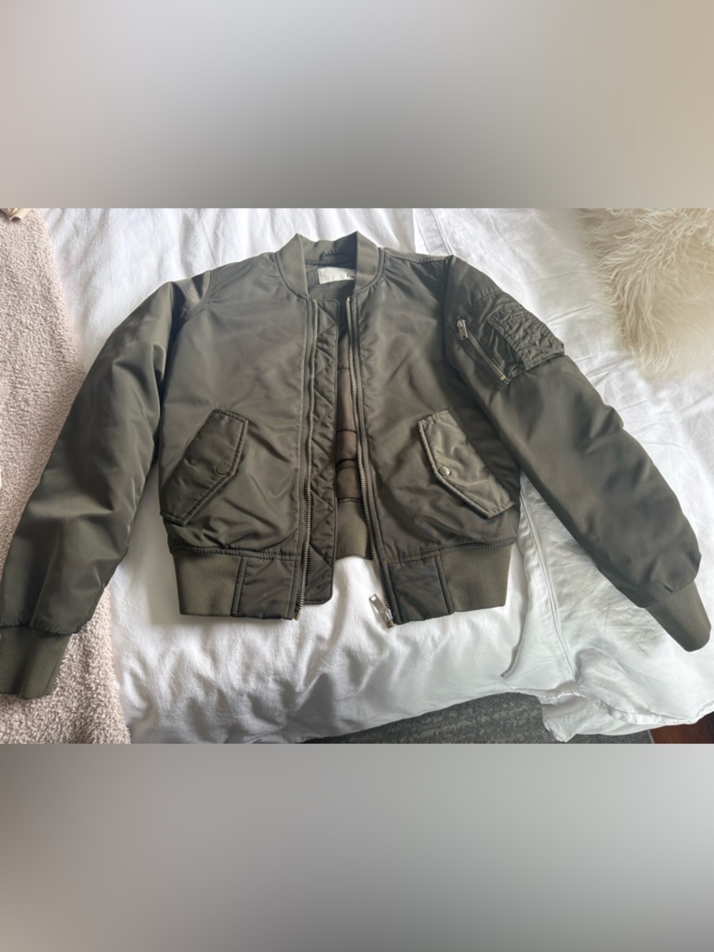 Wilfred Olive Green Bomber Jacket